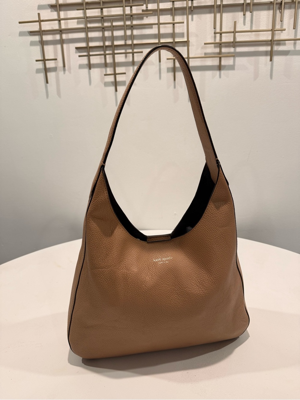 Kate Spade Tan Pebbled Leather Hobo Shoulder Bag